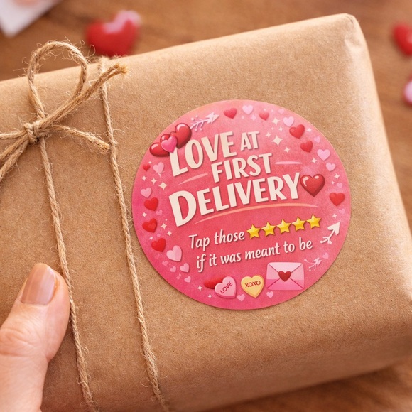 Love at First Delivery shipping stickers. 60CT - Picture 1 of 2